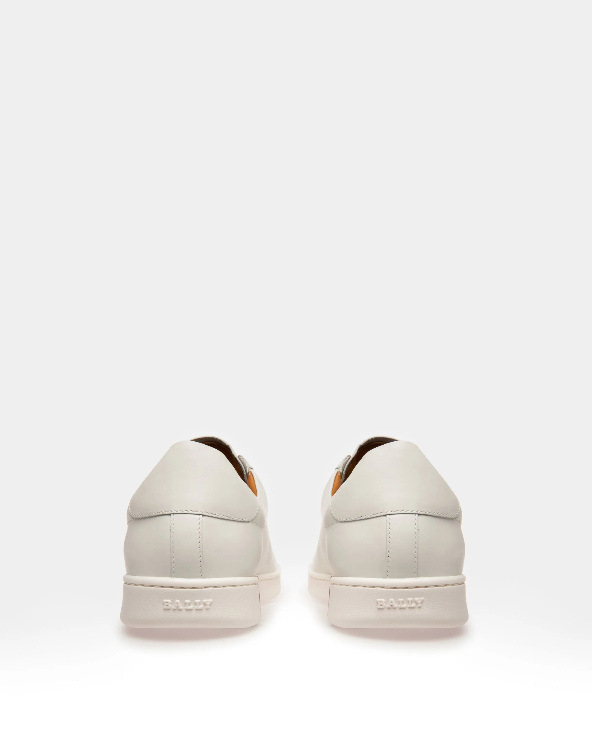 Asher Men's Leather Trainer In White - Image 3
