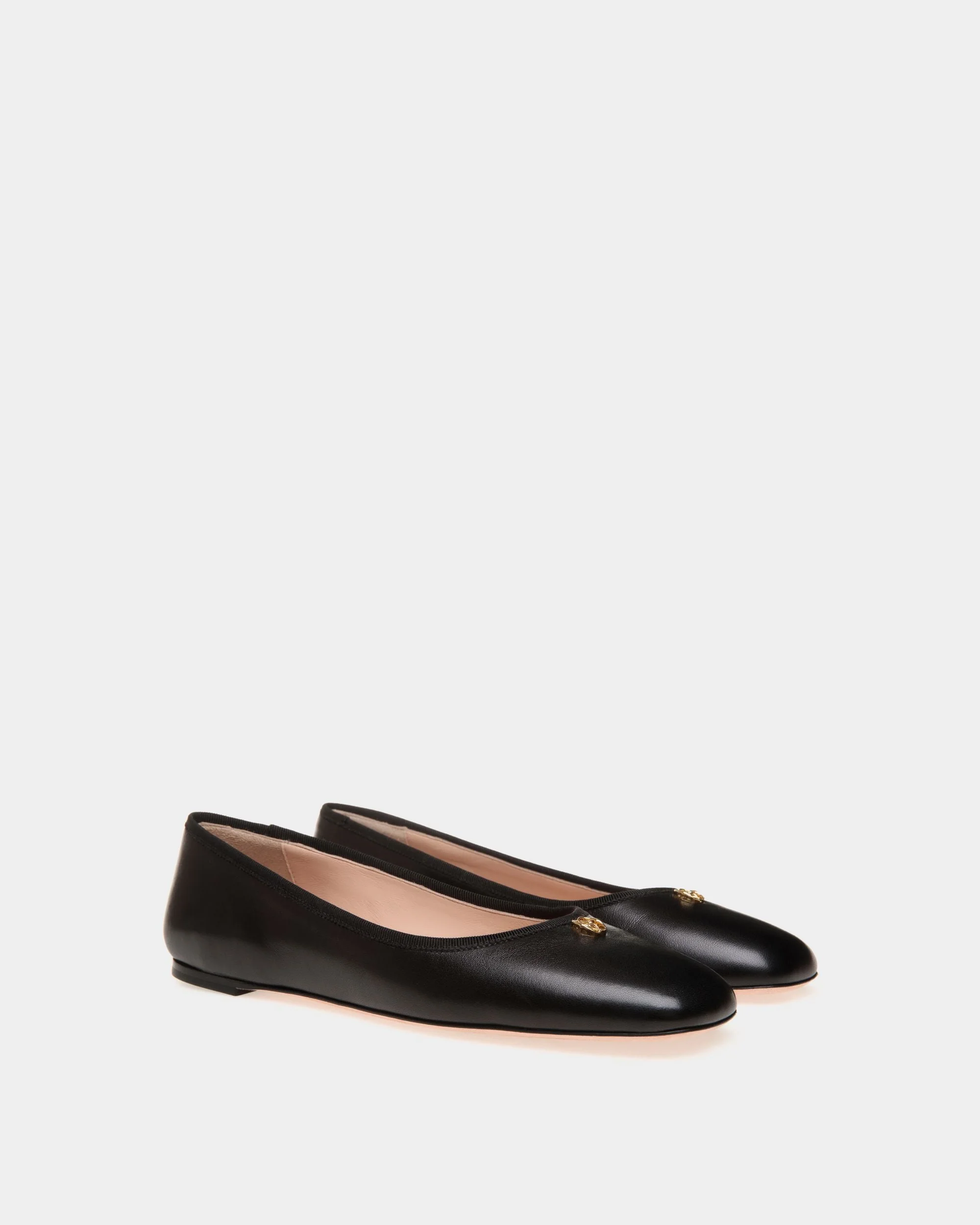 Ballyrina Flat In Black Nappa Leather - Image 3