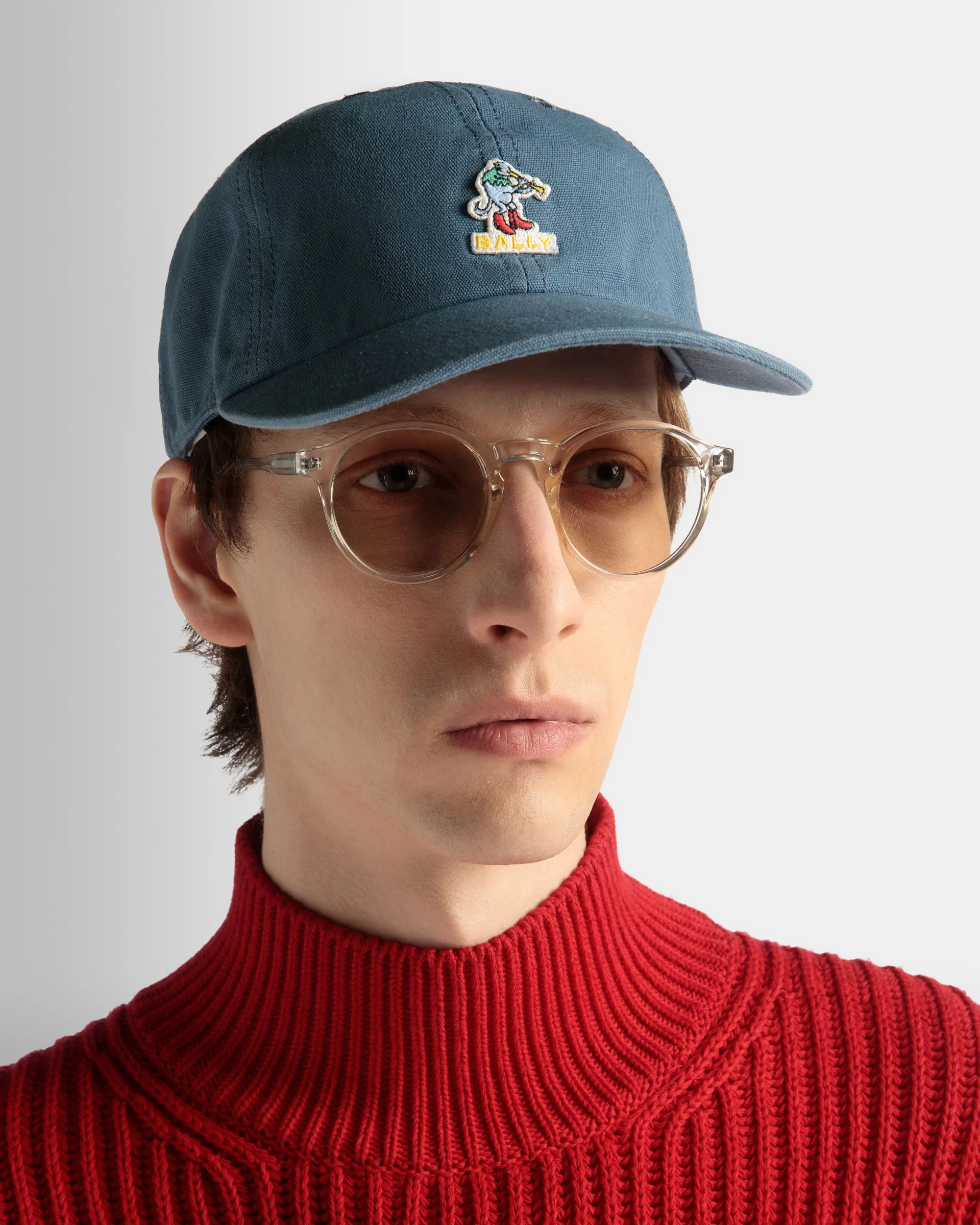 Baseball Hat in Light Blue Cotton - Image 2