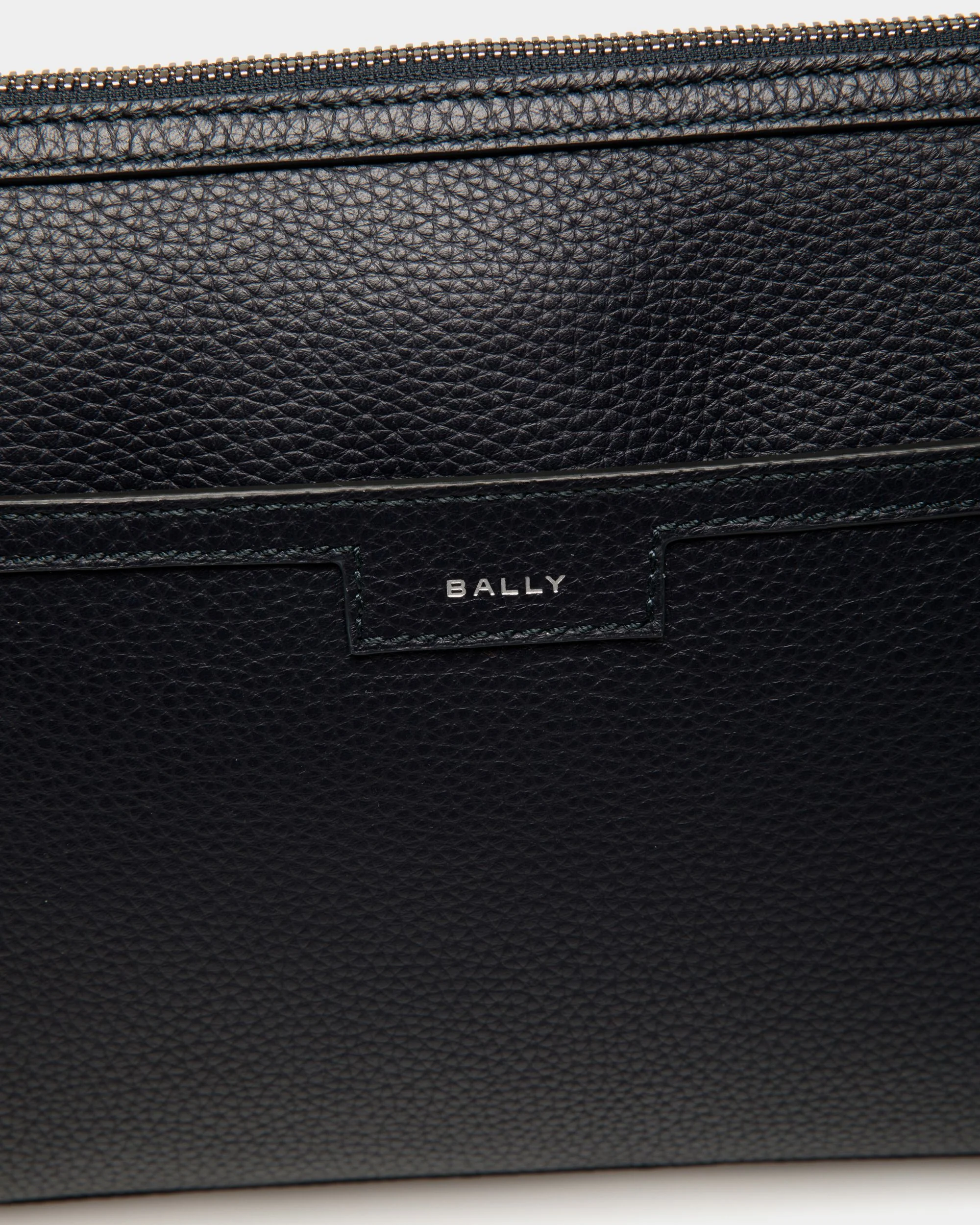 Code Pouch In Navy Blue Leather - Image 5