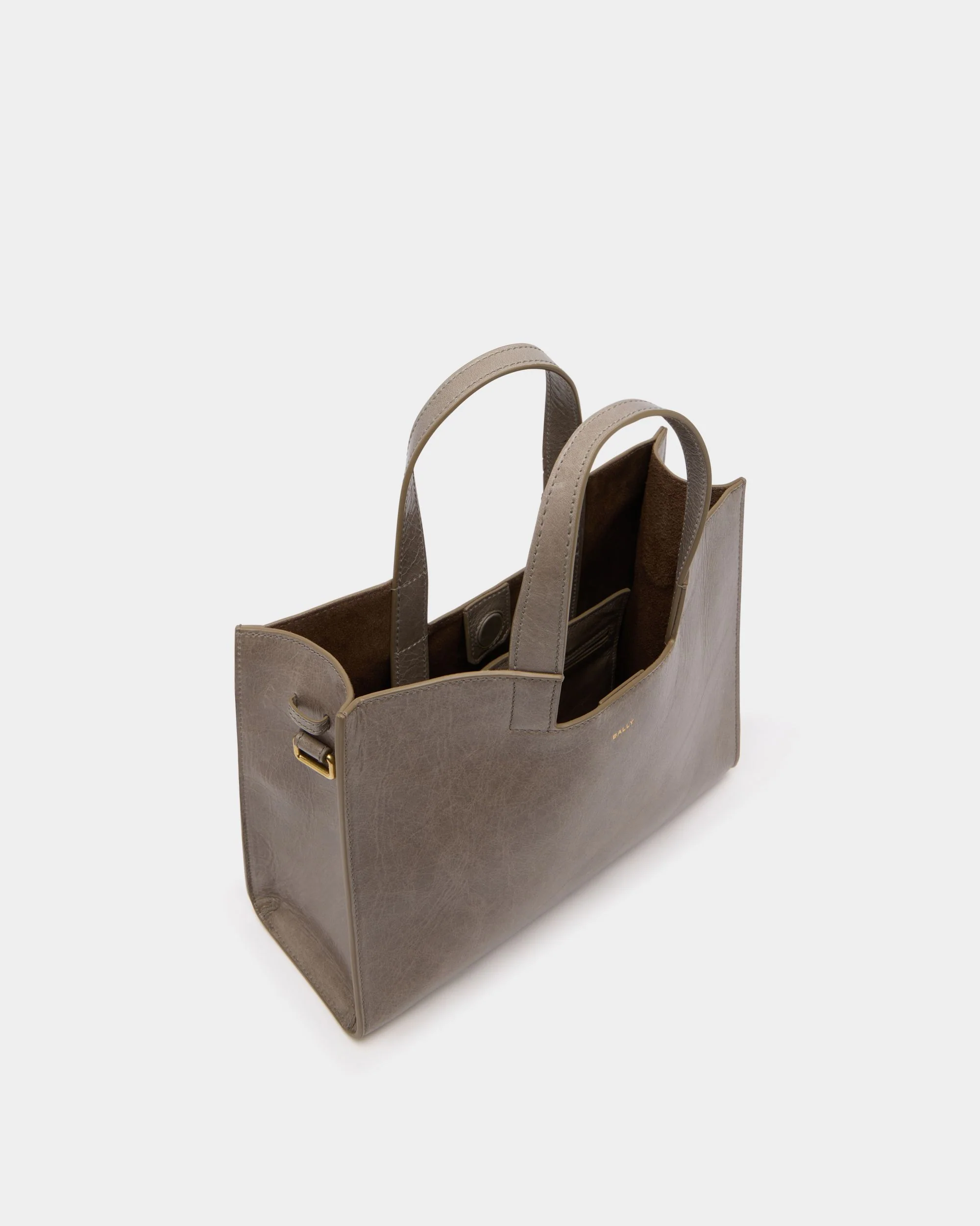 Easy Bally Tote Bag in Taupe Leather - Image 5