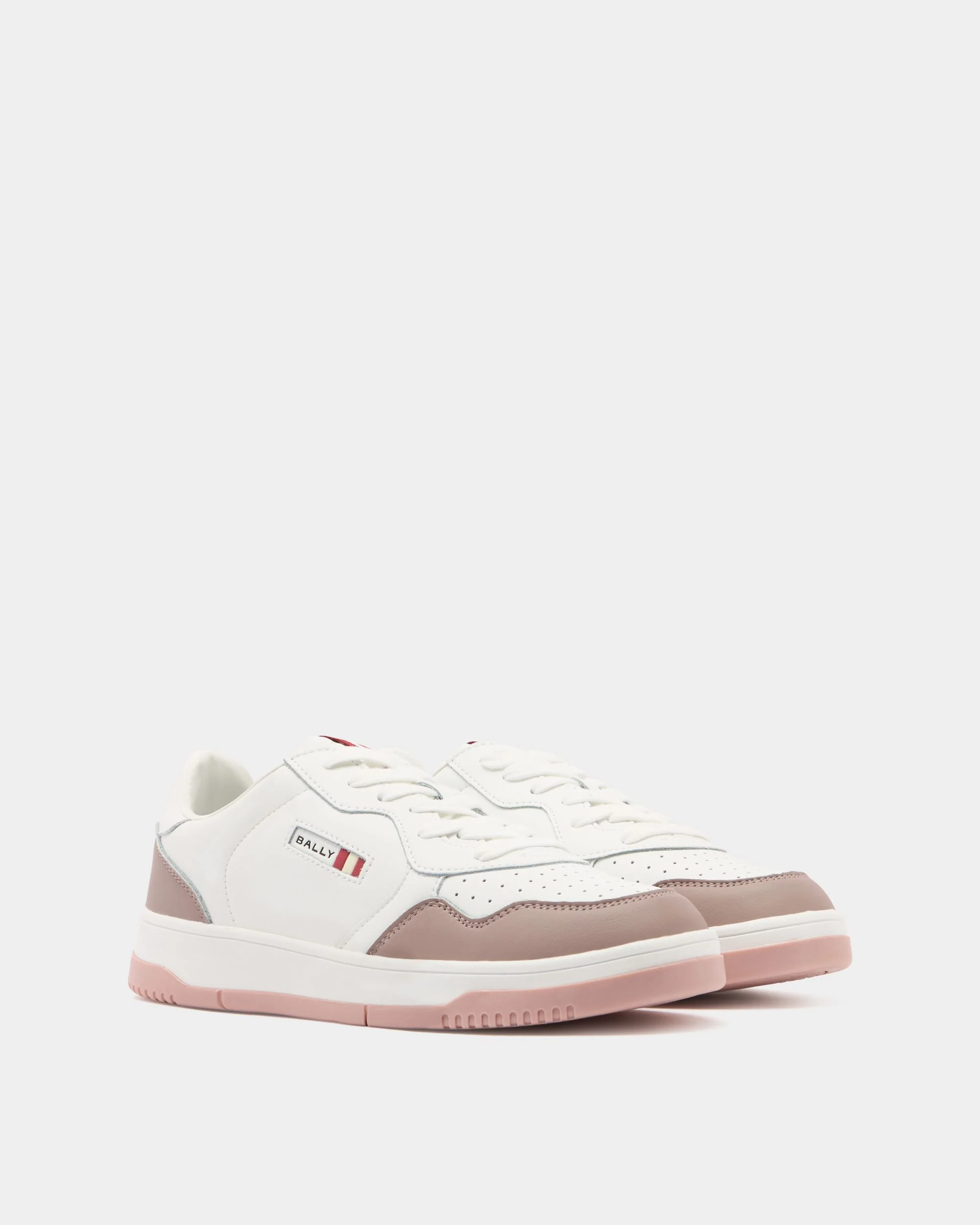Jasper Sneaker in White and Pink Leather - Image 3