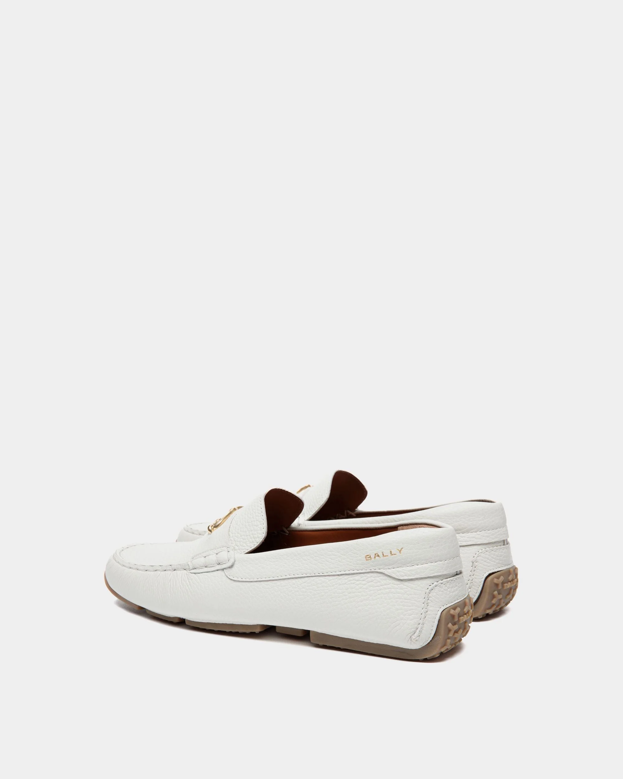 Pilot Driver In Dusty White Leather - Image 3
