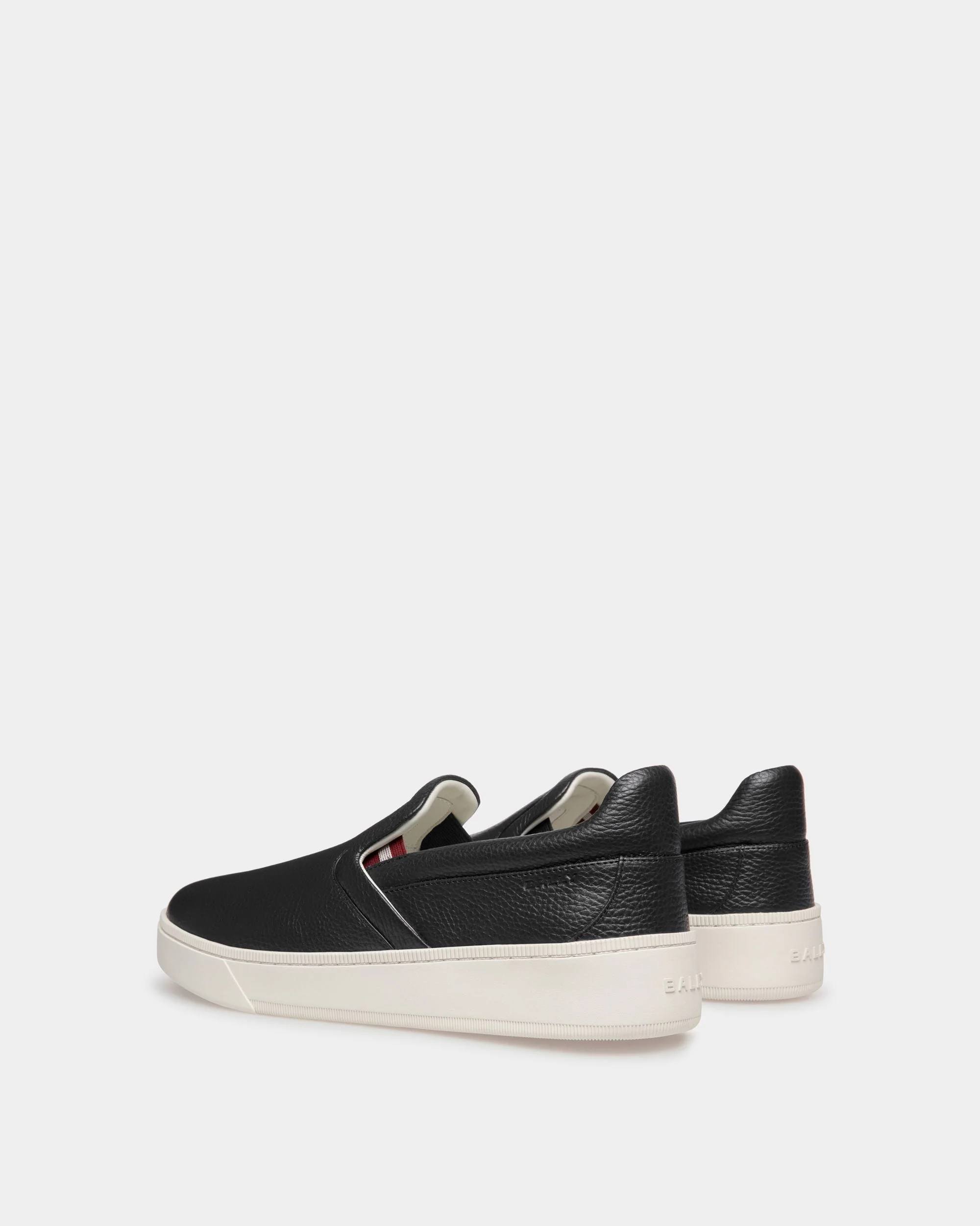 Raise Slip-On Sneaker in Black Grained Leather - Image 3