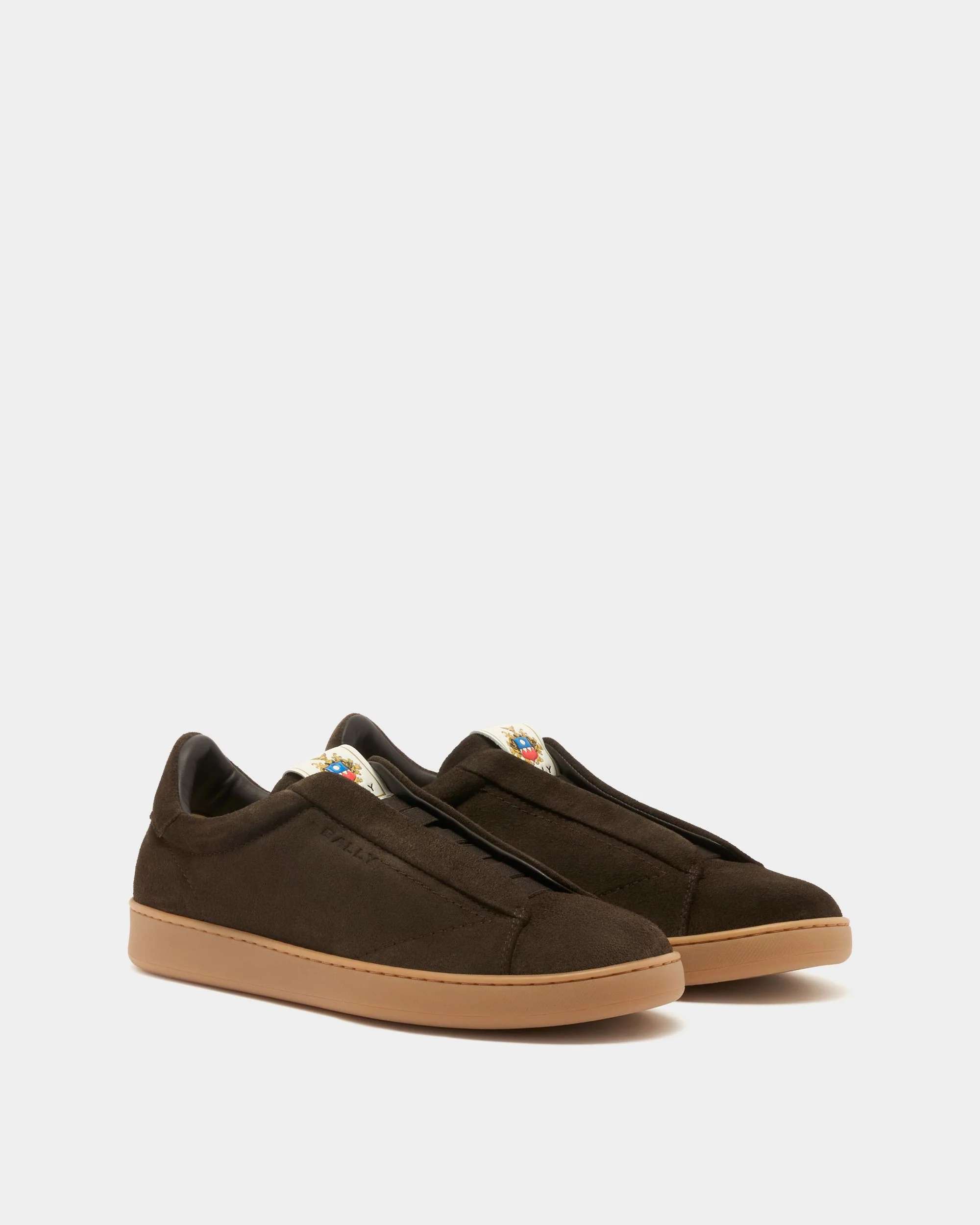 Retro Crest Sneaker in Brown Suede - Image 2