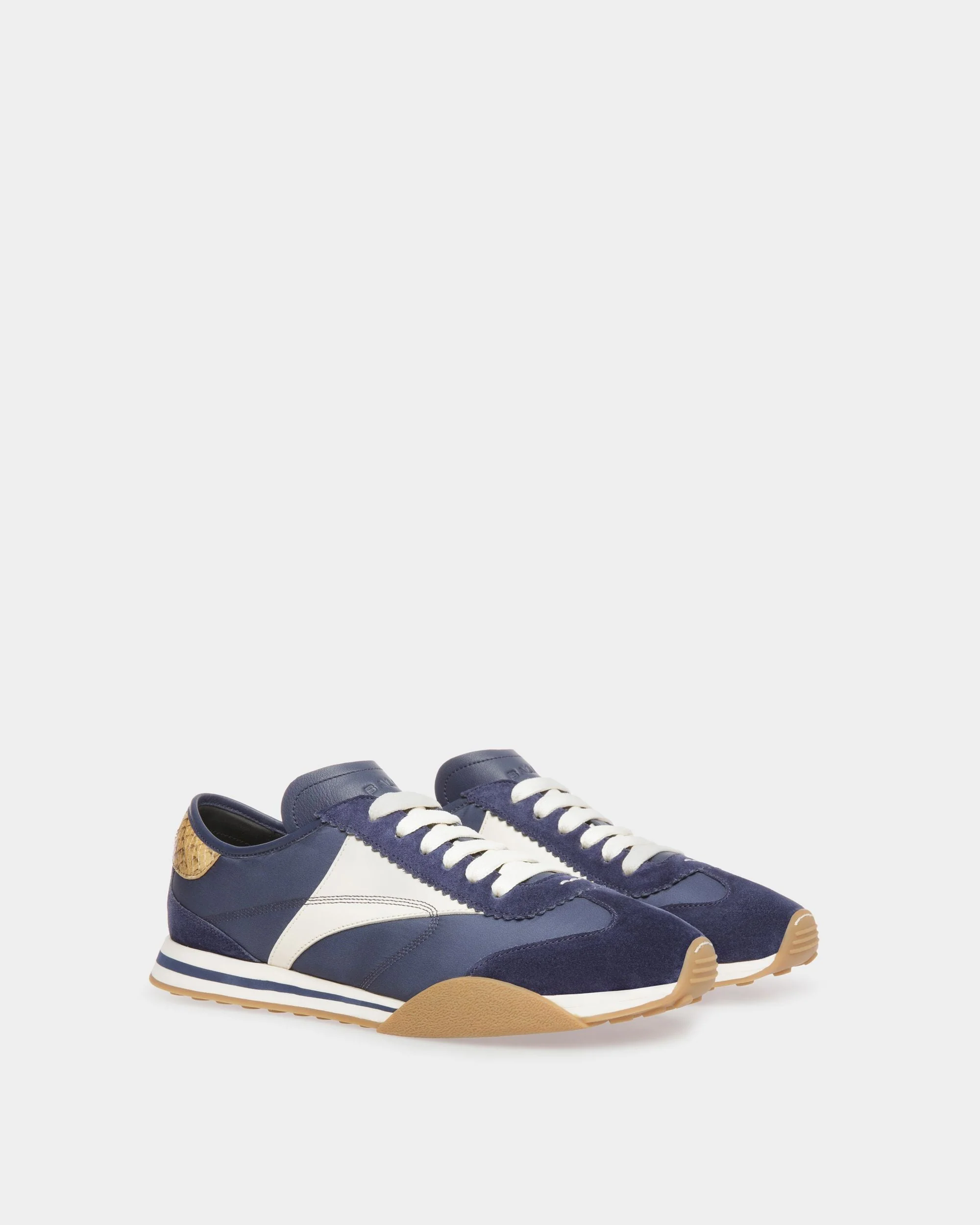 Sussex Sneakers In Marine And Bone Leather And Fabric - Image 2