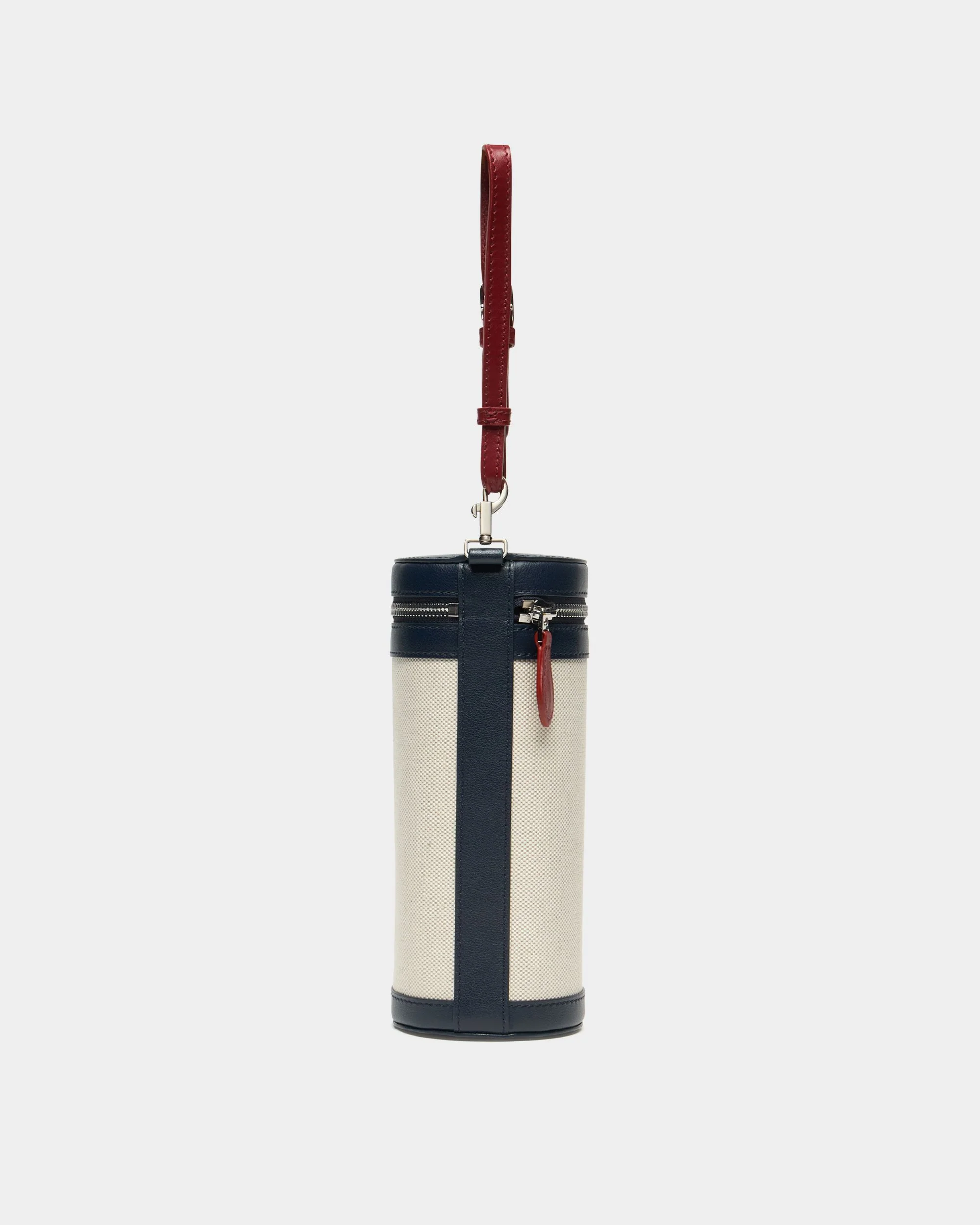 Tennis Collection Ball Case in Ivory Cotton Canvas and Leather - Image 2