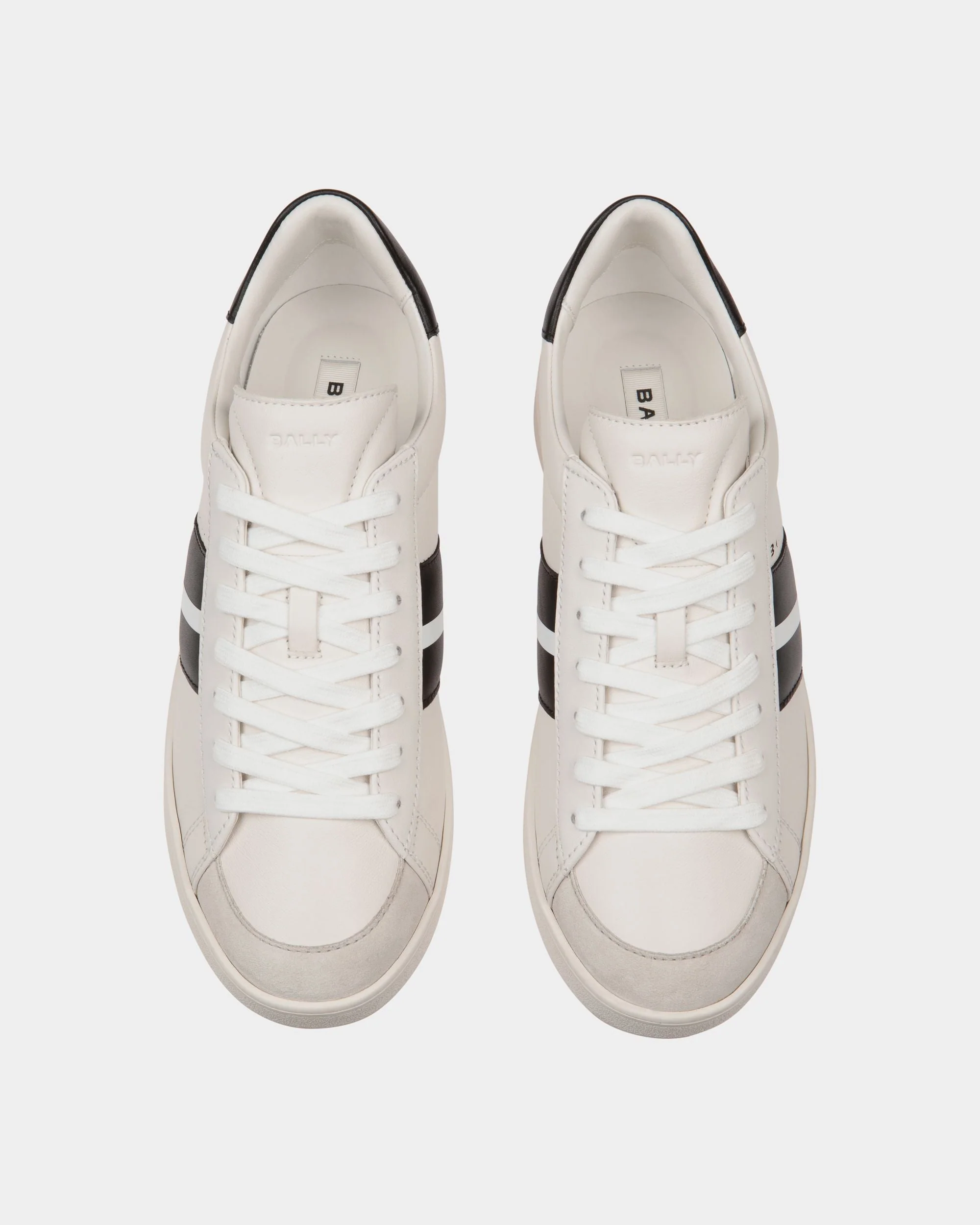 Tennis Sneaker In White And Black Leather - Image 5